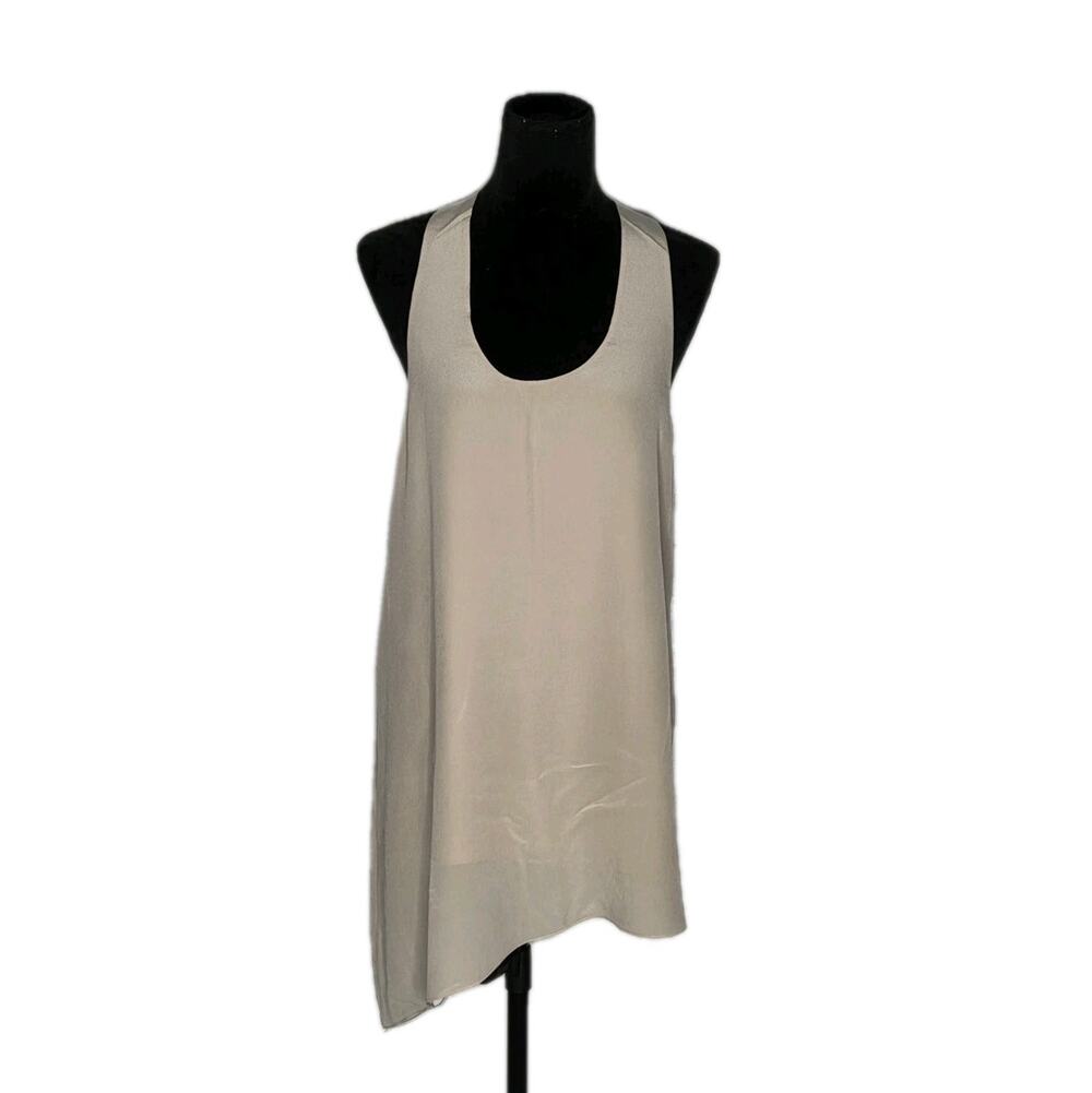 Eileen Fisher The Fisher Project 100% Silk Tunic Tank Top Asymmetrical Nude M